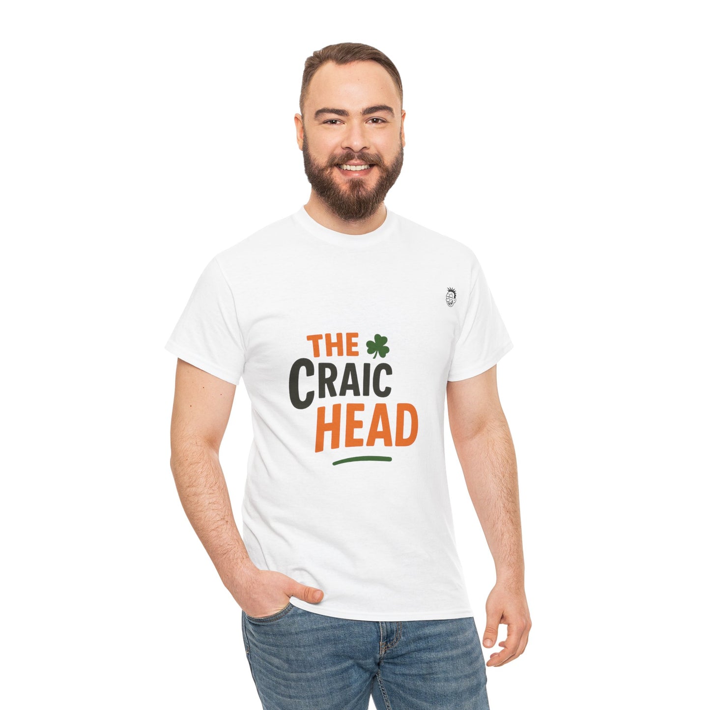 St. Patrick's Day Craic Head Tee, Funny Unisex T-Shirt, Holiday Apparel, Irish Humor Shirt, Casual Gift Idea