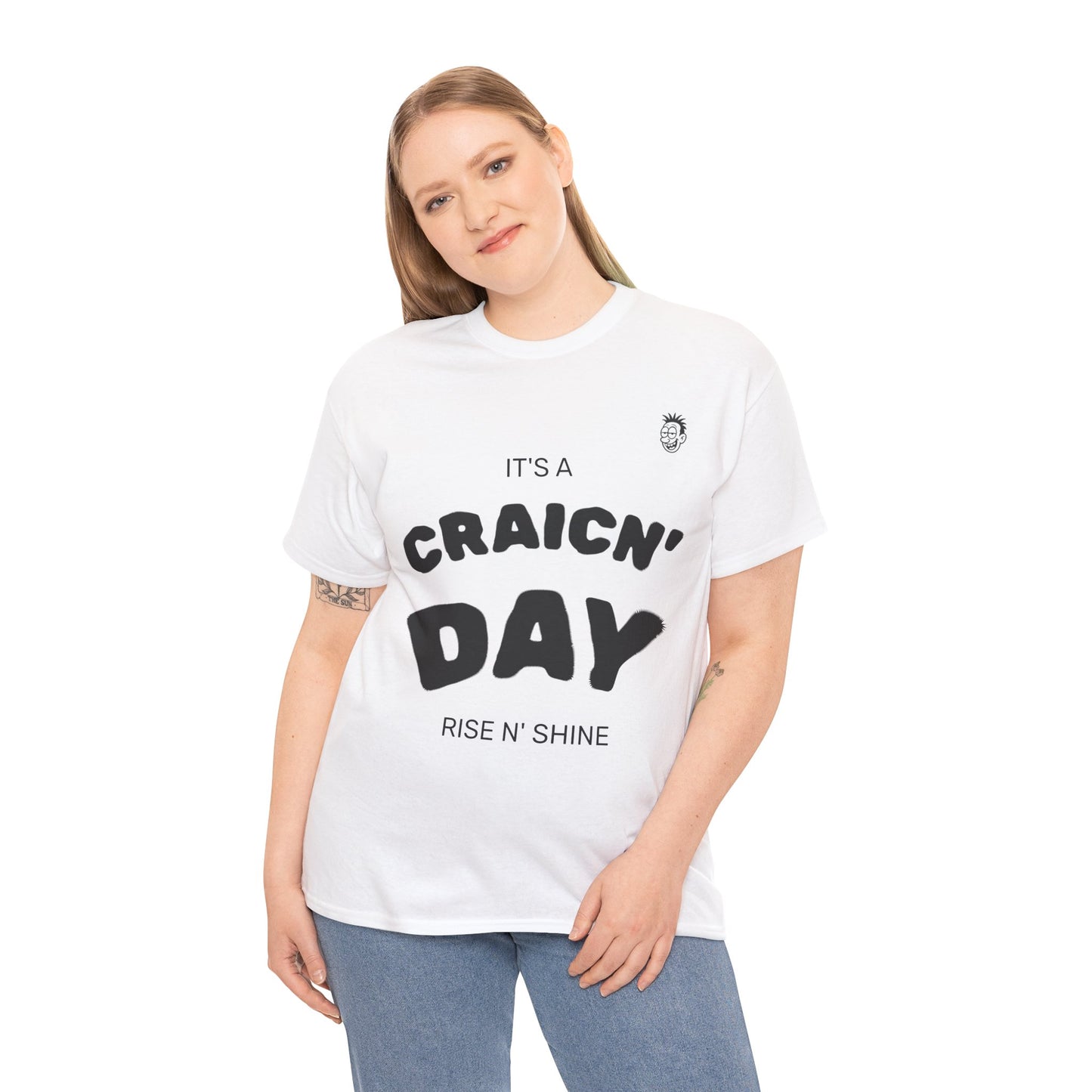 Unisex Heavy Cotton Tee, Fun Graphic T-Shirt, Craic'n Day Shirt, Humor Tee, Gift for Friends, Casual Everyday Wear