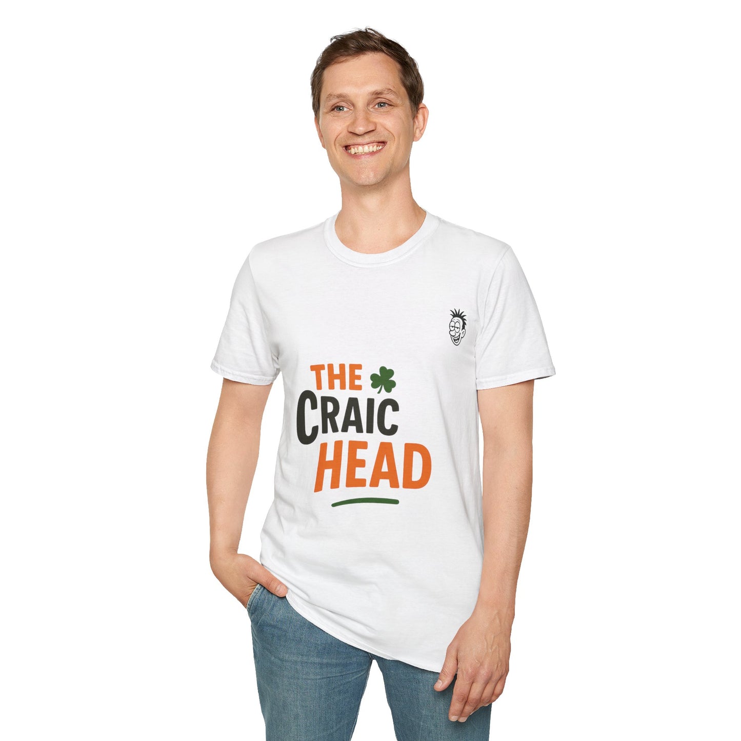 St. Patrick's Day 'The Craic Head' Unisex Softstyle T-Shirt