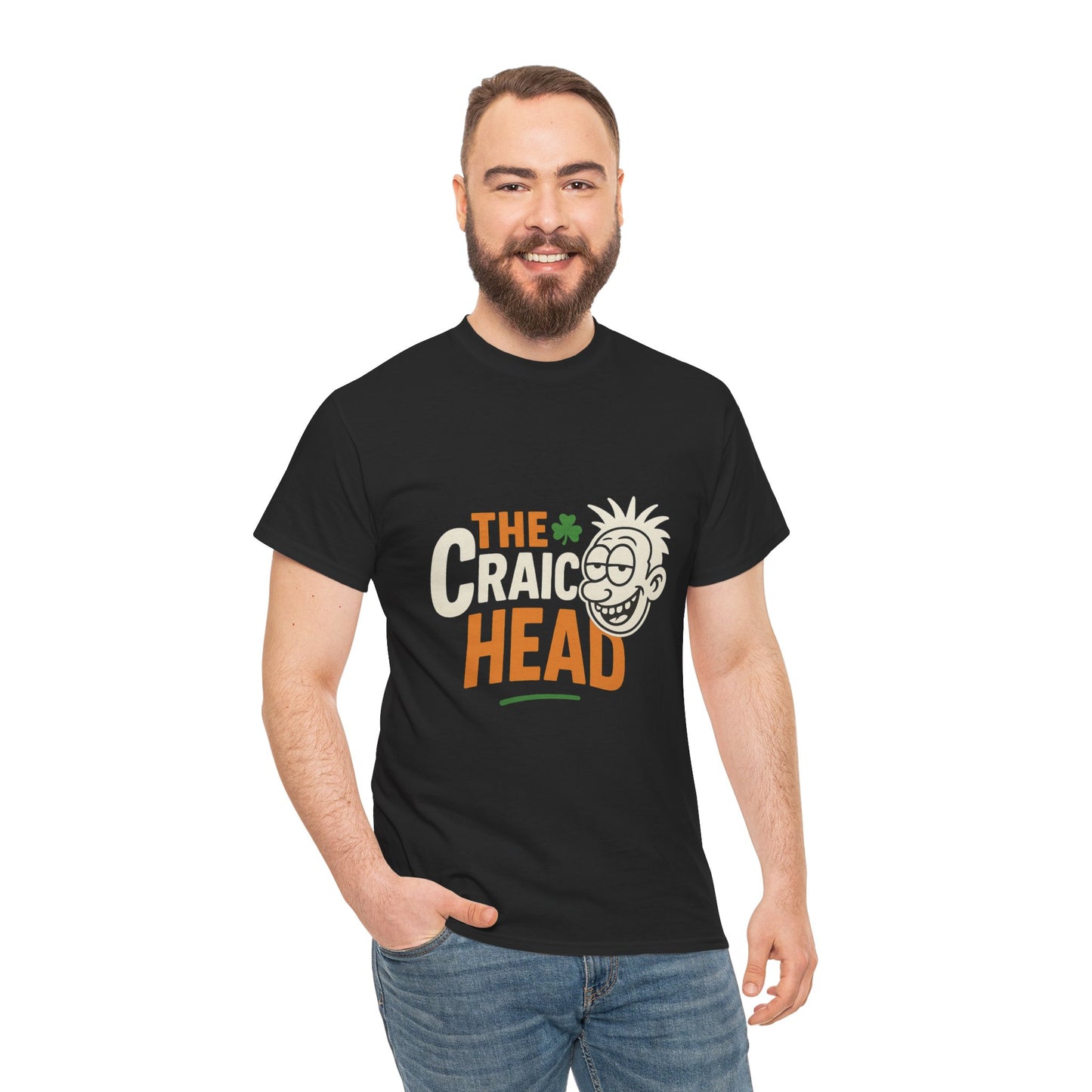 Craic Head Graphic Tee - Fun Party Shirt, St. Patrick's Day, Unisex Cotton T-Shirt, Casual Wear, Gift for Friends