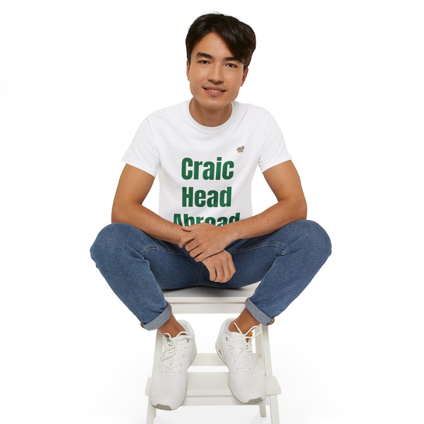 Craic Head Abroad Unisex Tee - Fun Vacation Shirt, Travel T-shirt, Gift for Travelers, St. Patrick's Day, Summer Vibes