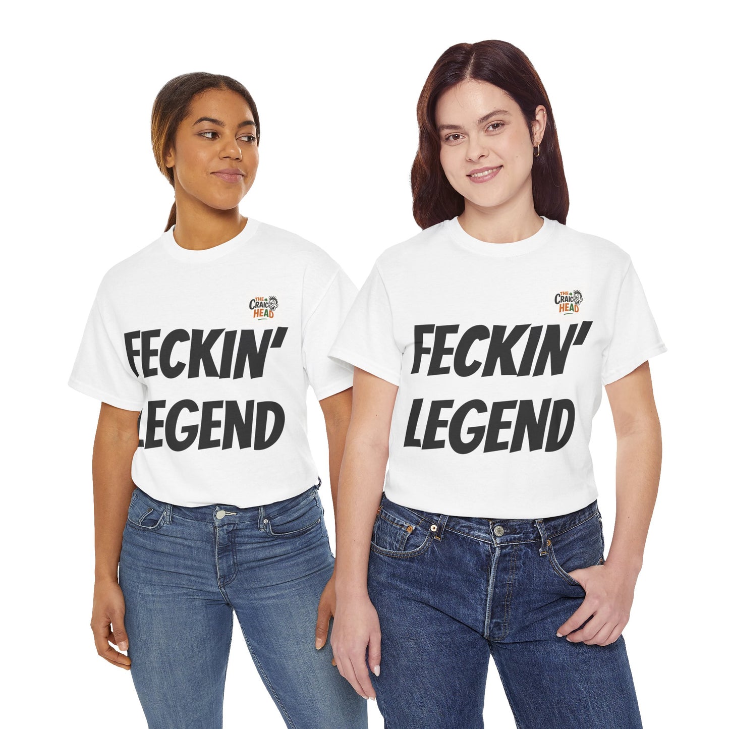 Unisex Heavy Cotton Tee - Feckin' Legend T-Shirt, Funny Graphic Tee for Friends, Gift for Birthdays, Casual Wear, Humorous Apparel