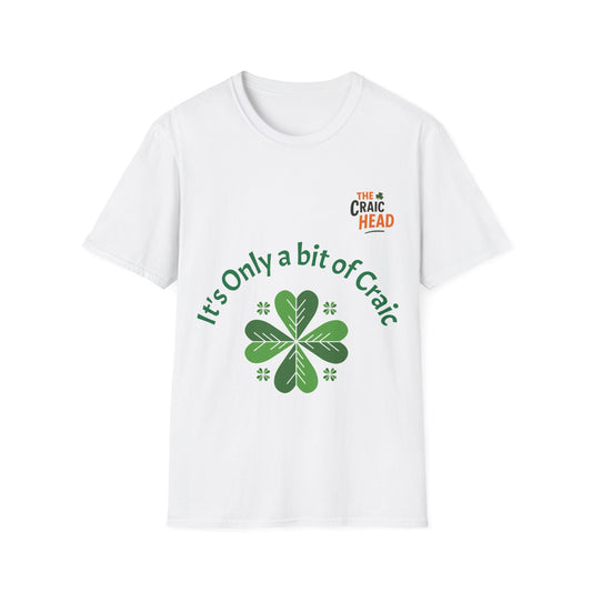 St. Patrick's Day Humor T-Shirt, Unisex Softstyle Tee, Irish Craic Shirt, Casual Green Shirt, Gift for Irish Heritage