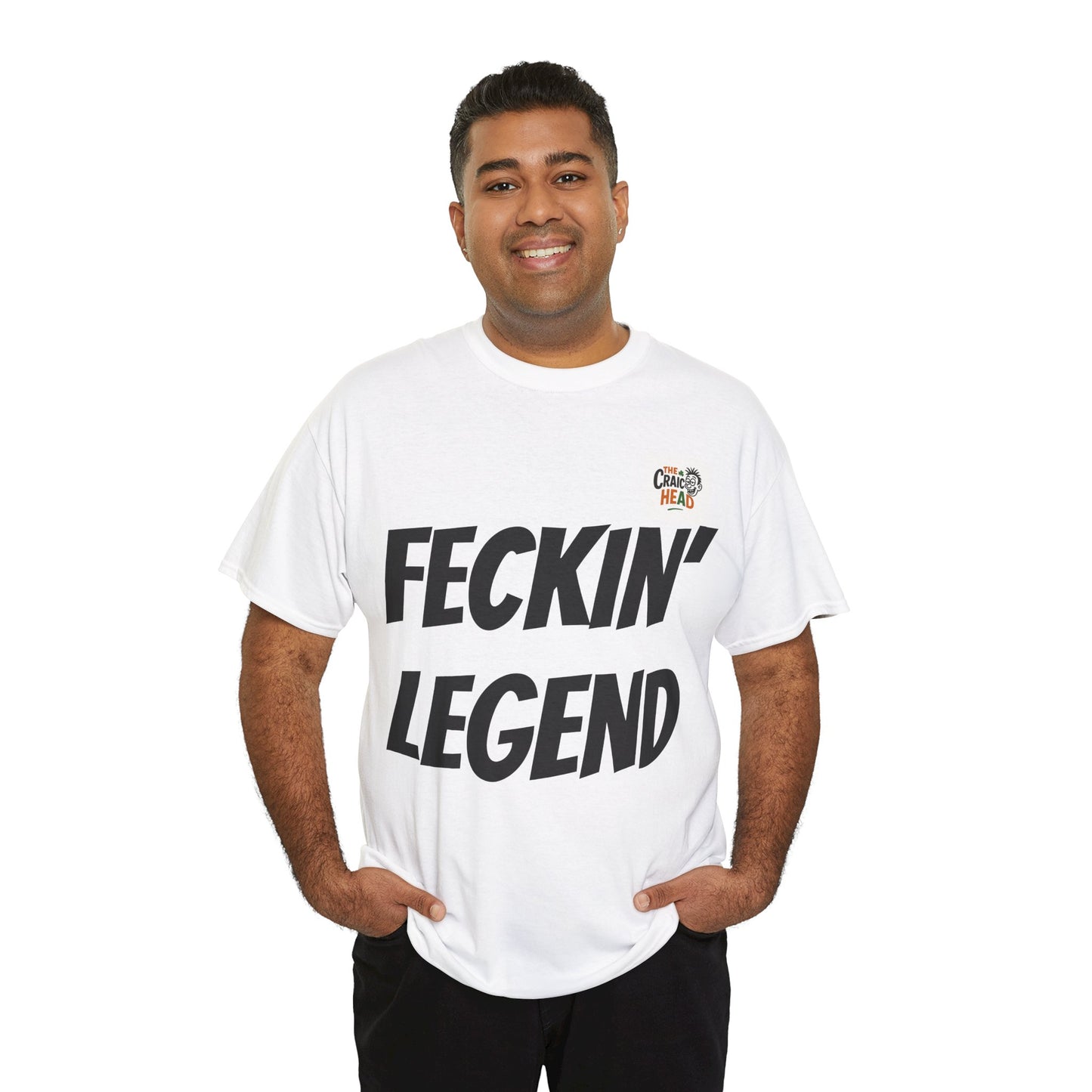 Unisex Heavy Cotton Tee - Feckin' Legend T-Shirt, Funny Graphic Tee for Friends, Gift for Birthdays, Casual Wear, Humorous Apparel